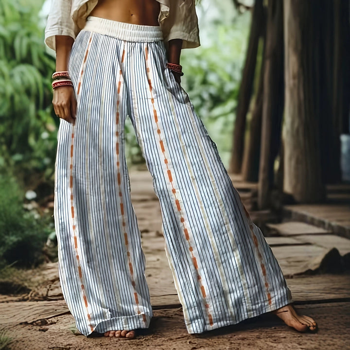 Ethnic Floral Print Palazzo Trousers