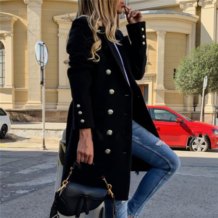 Lapel Slim Fit Wool Trench Coat