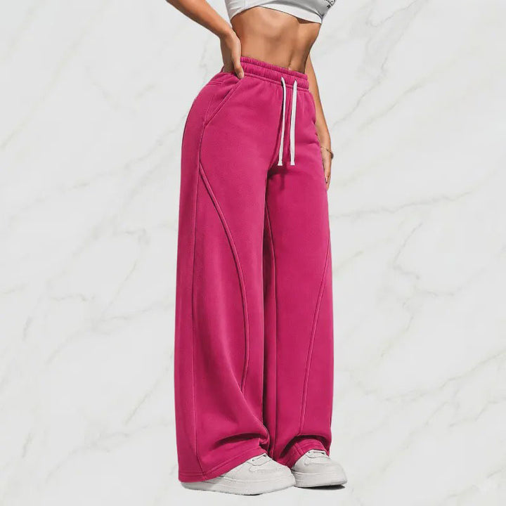 High-waisted loose wide-leg sweatpants