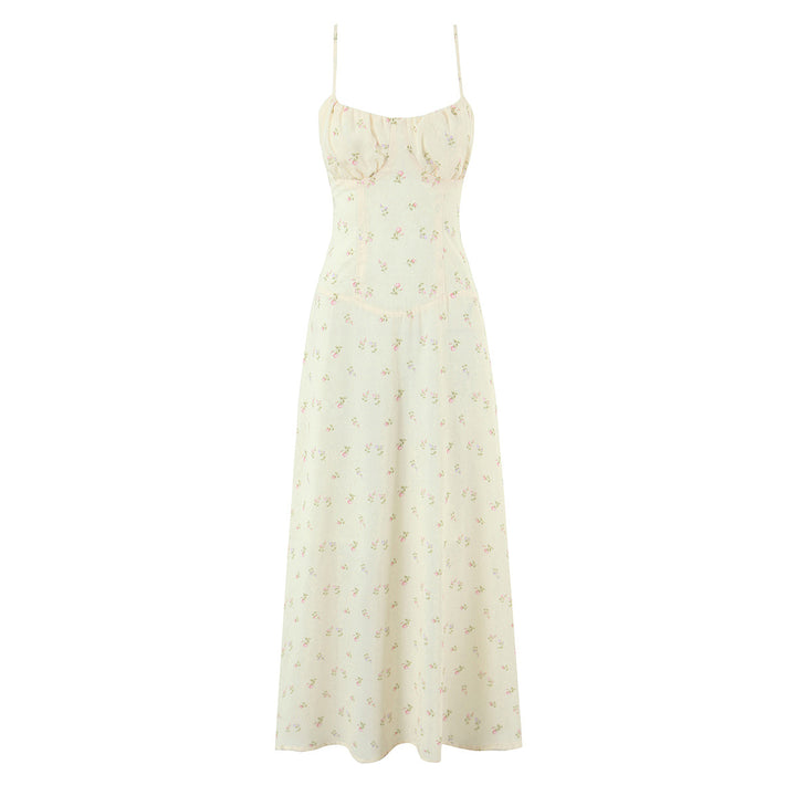 Printed Cami Dress with Waist-Cinching Tie Detail