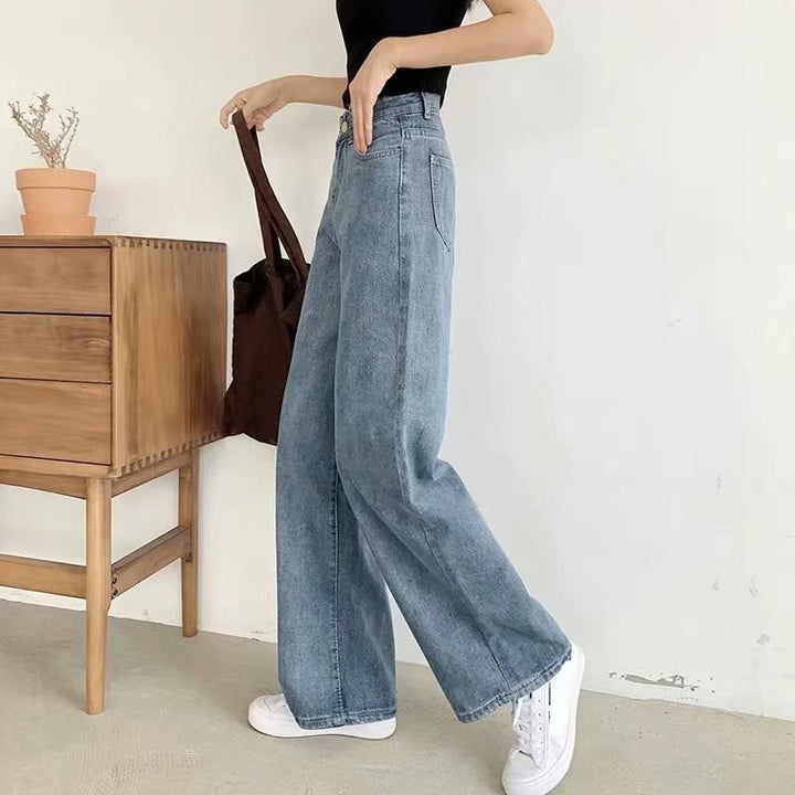 Casual Loose Fit Wide Leg Jeans