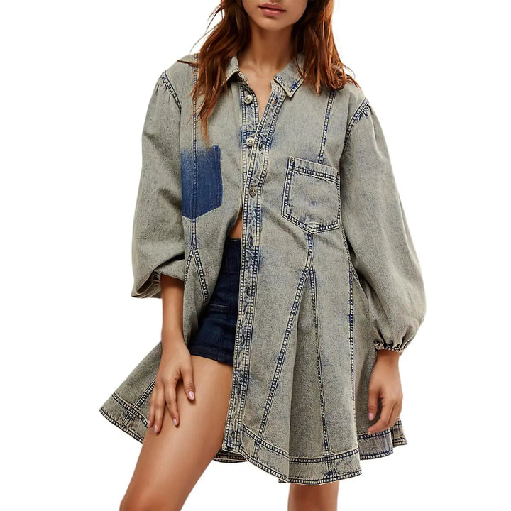 Long Sleeve Denim Shirt Dress