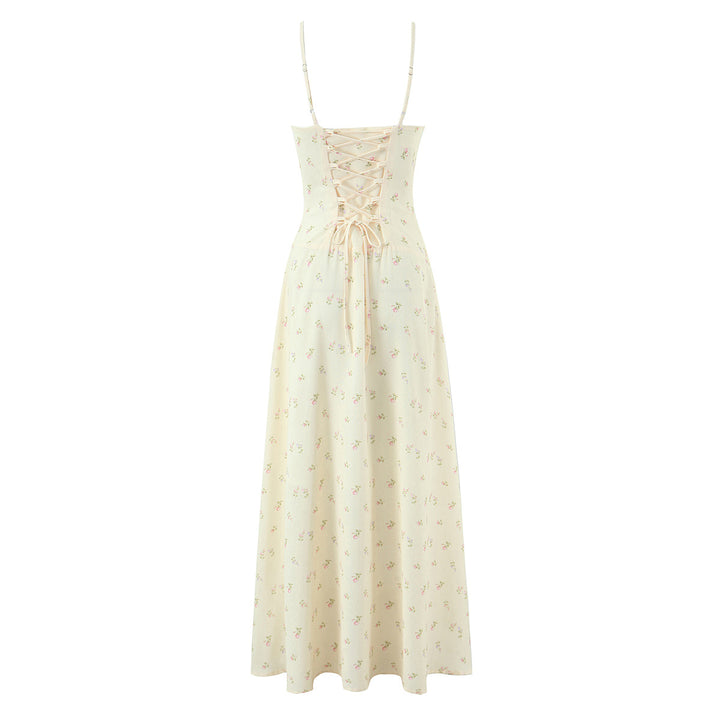 Printed Cami Dress with Waist-Cinching Tie Detail