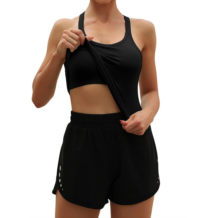 Stretchy Slim-Fit Crew Neck Cropped Tank Top