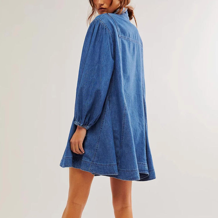 Long Sleeve Denim Shirt Dress