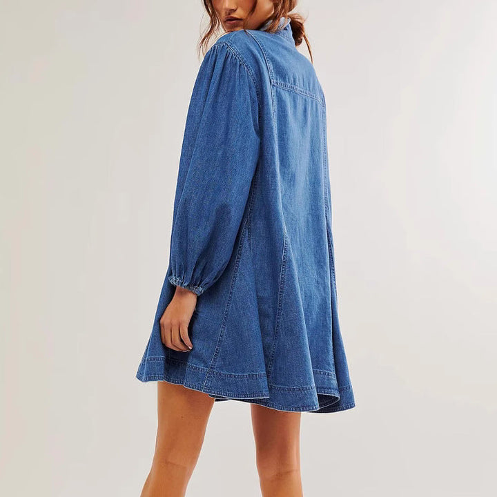 Long Sleeve Denim Shirt Dress
