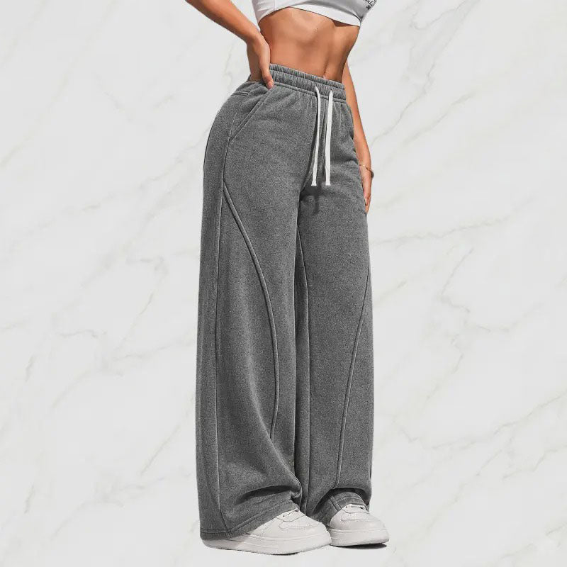 High-waisted loose wide-leg sweatpants