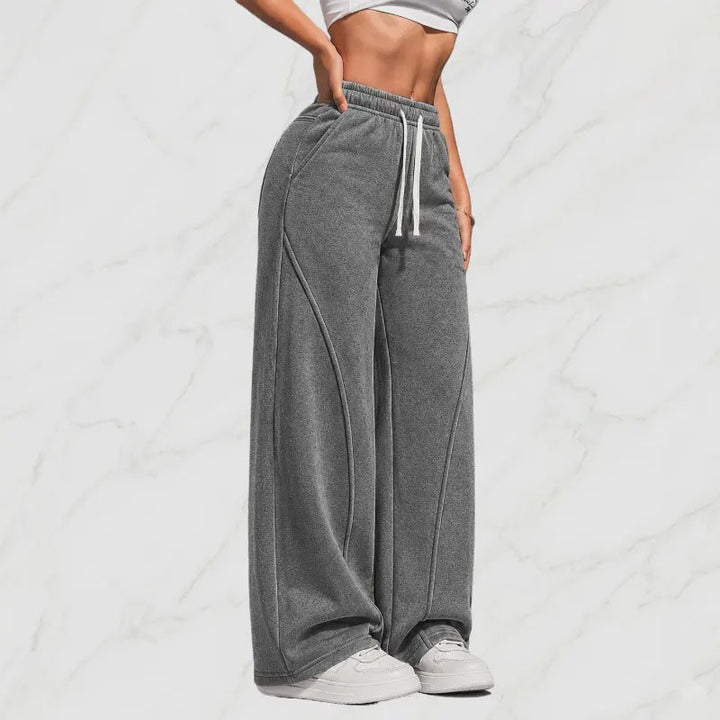 High-waisted loose wide-leg sweatpants