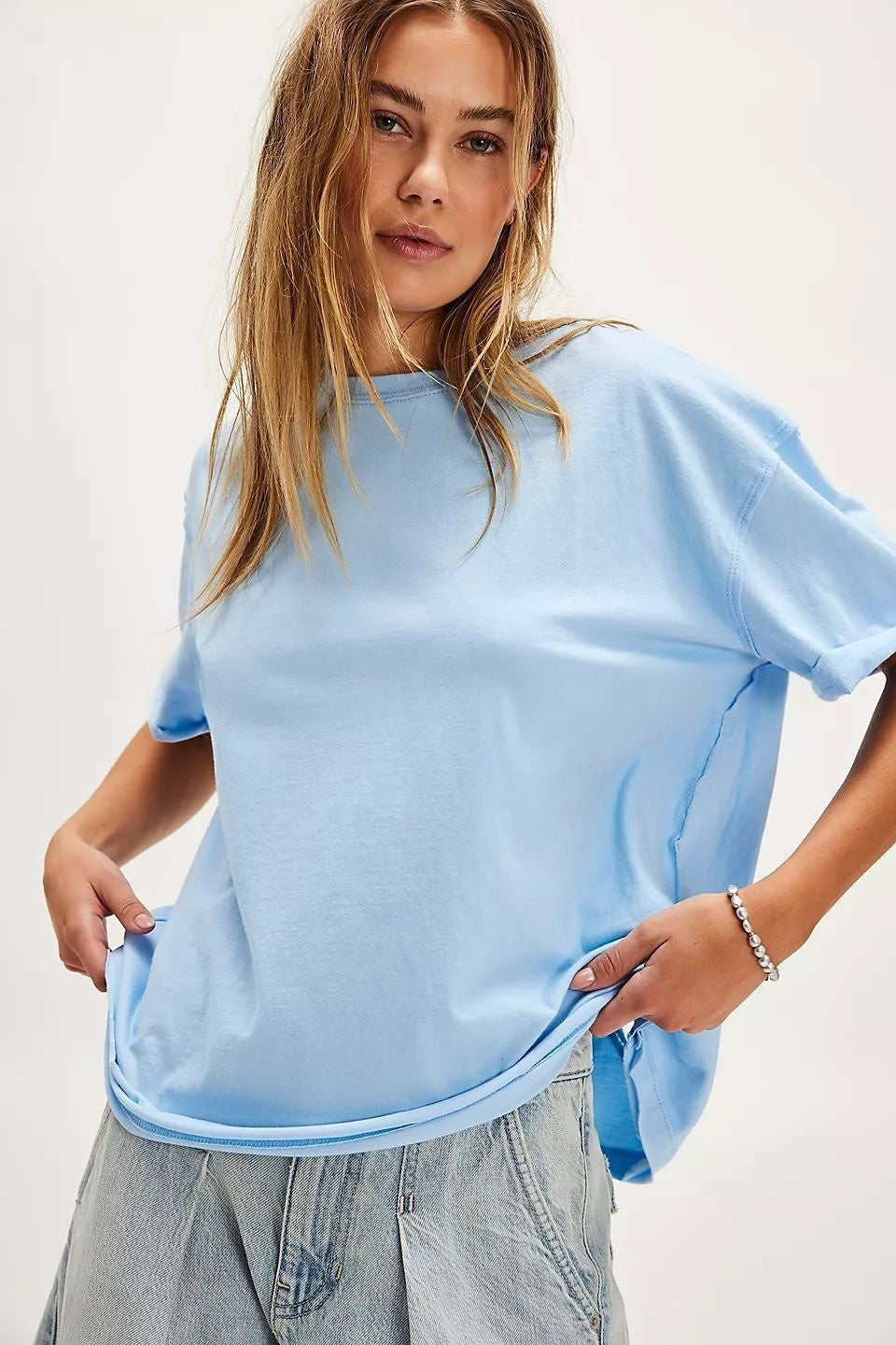 Back Cutout Loose Tee for Women | Sheer Mesh Patchwork Drop Shoulder Short Sleeve Top