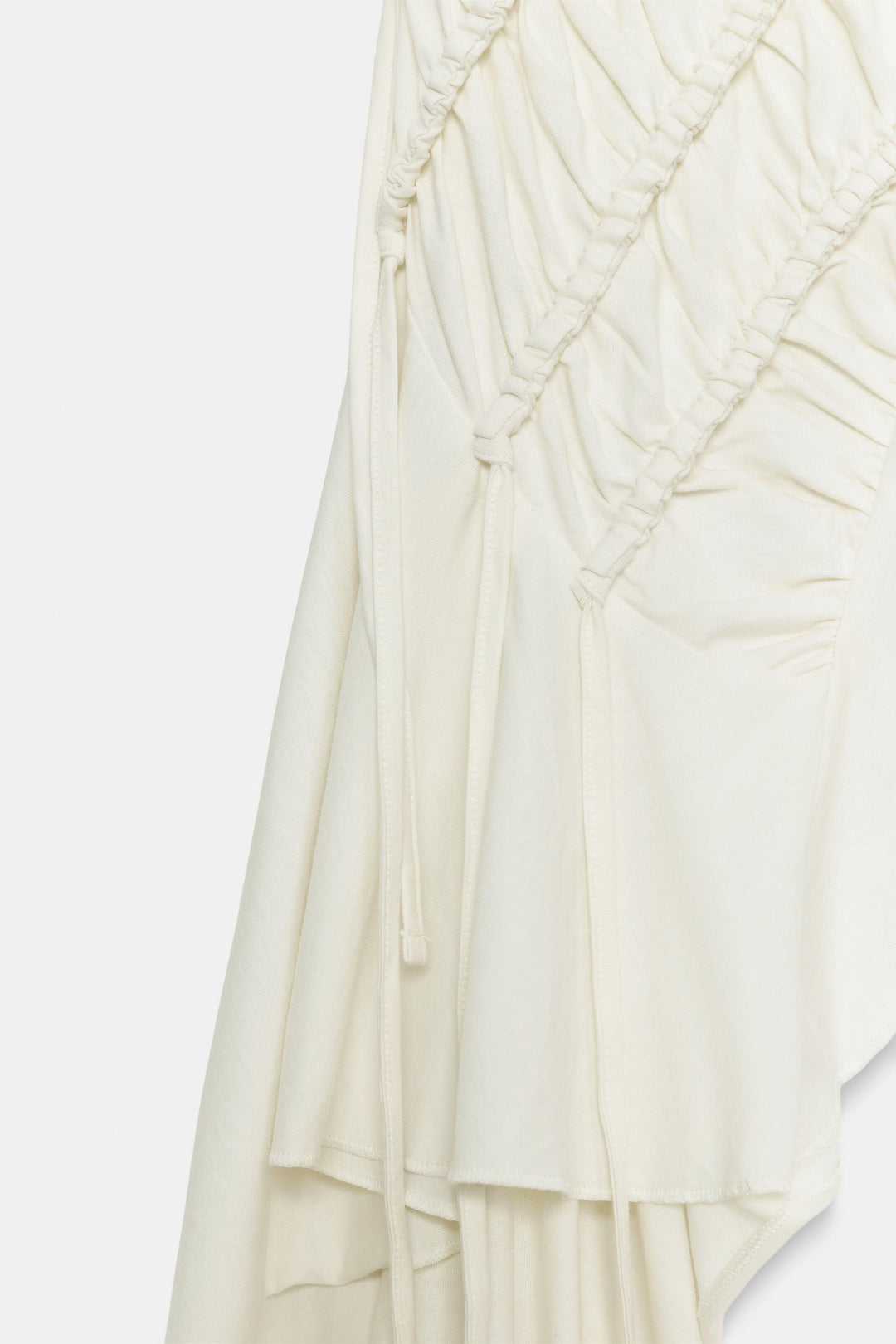 Cream Ruched Sleeveless Top &amp; Cargo Culotte Set, Modern Minimalist Two-Piece Outfit