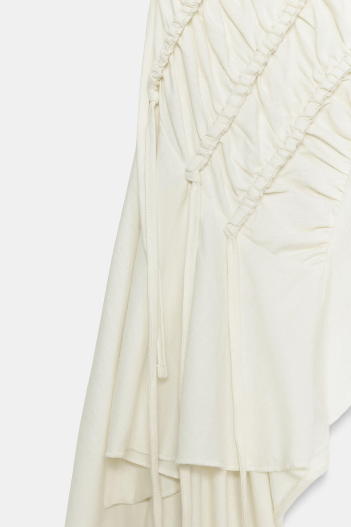 Cream Ruched Sleeveless Top &amp; Cargo Culotte Set, Modern Minimalist Two-Piece Outfit