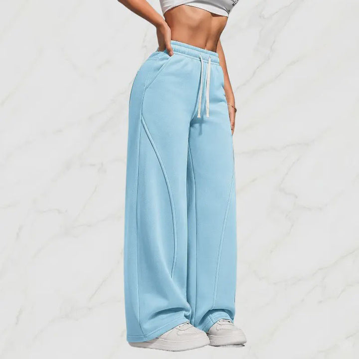 High-waisted loose wide-leg sweatpants
