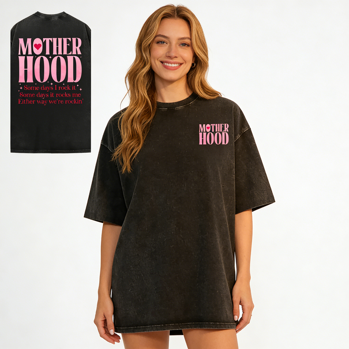 Oversized Crew Neck Mom Gift Motherhood Graphic Tee