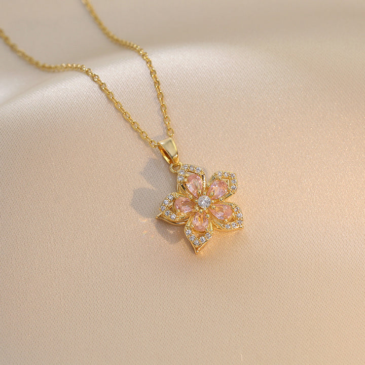 Rotatable Clover Flower Necklace