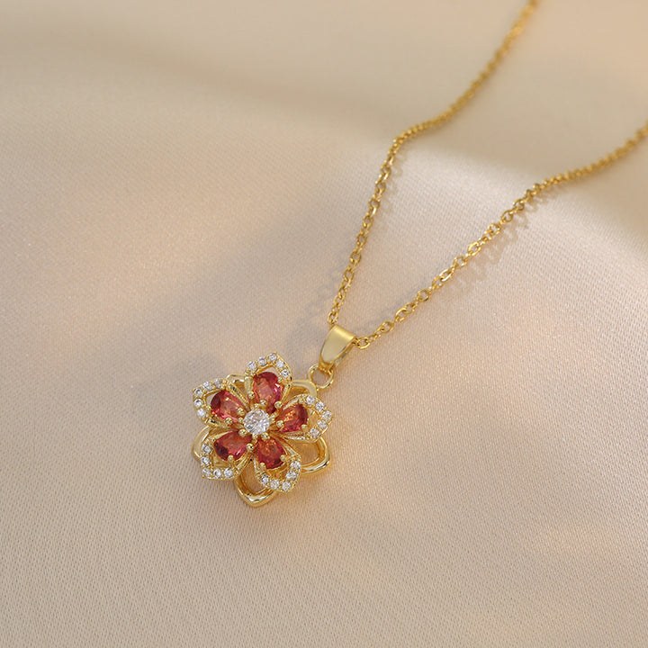 Rotatable Clover Flower Necklace
