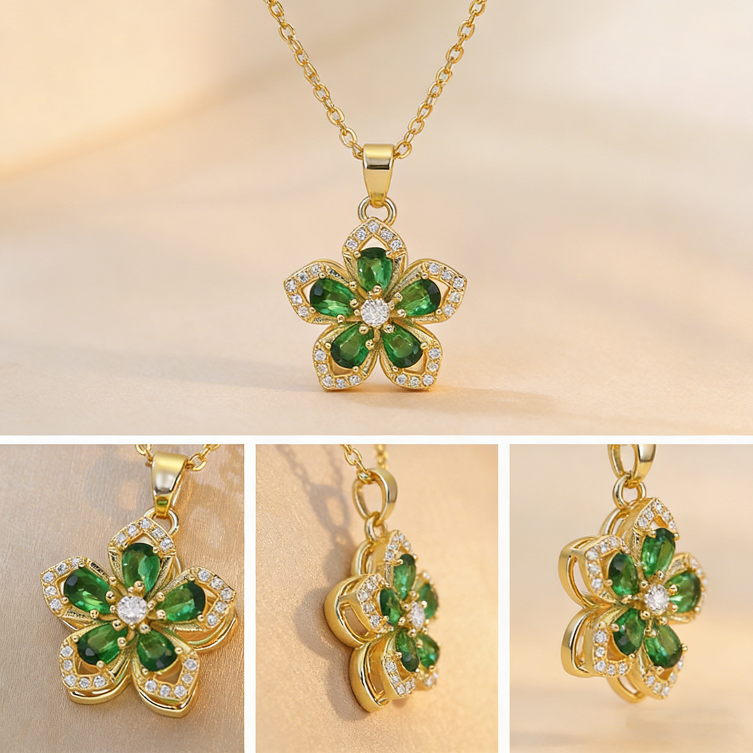 Rotatable Clover Flower Necklace