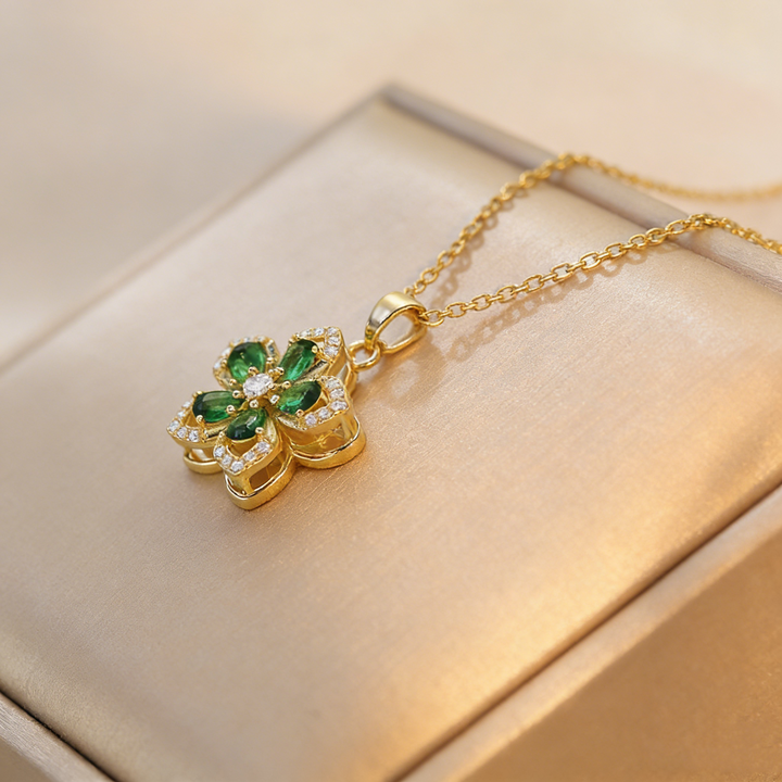 Rotatable Clover Flower Necklace
