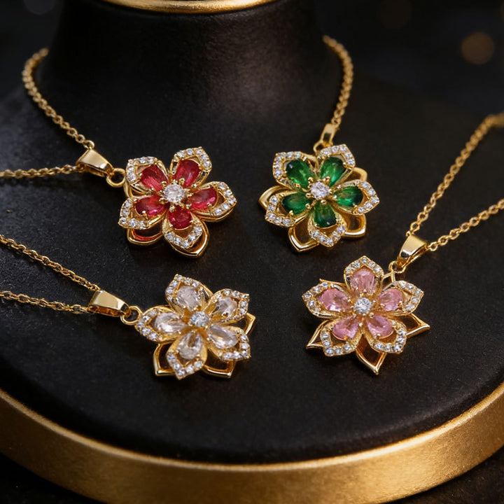 Rotatable Clover Flower Necklace