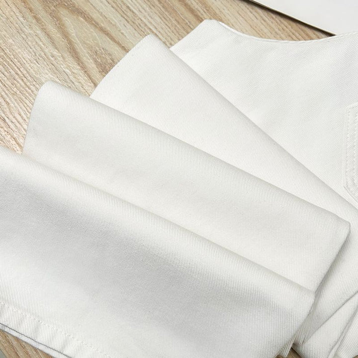 High Waist Straight Leg White Jeans | Relaxed Fit Wide Leg Denim Pants