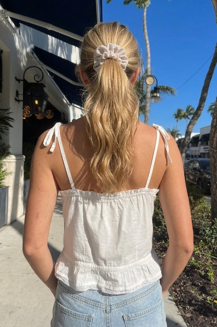 Spaghetti Strap Lace Trim Button Front Cami Top | Ruched Cotton Peplum Summer Tank