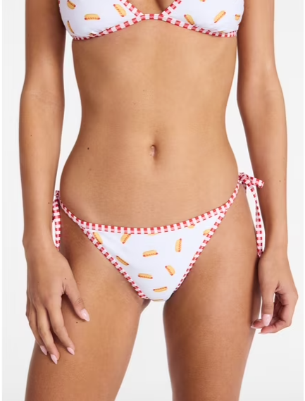 Reversible Polka Dot Halter Triangle Bikini Set | Yellow Brown Retro Y2K Swimsuit