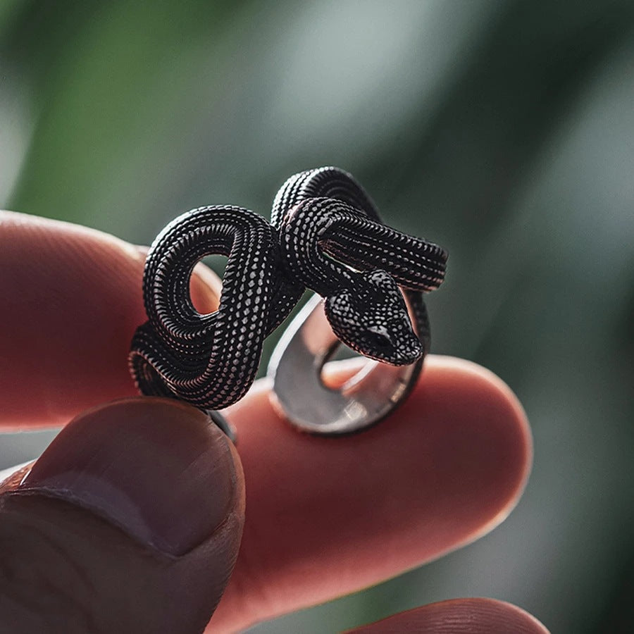 3D Snake Open Ring | Vintage Gothic Adjustable Wrap Band