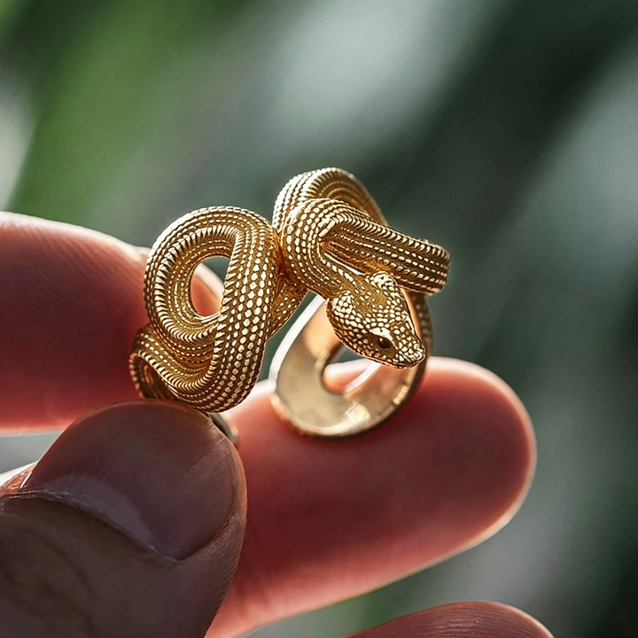 3D Snake Open Ring | Vintage Gothic Adjustable Wrap Band