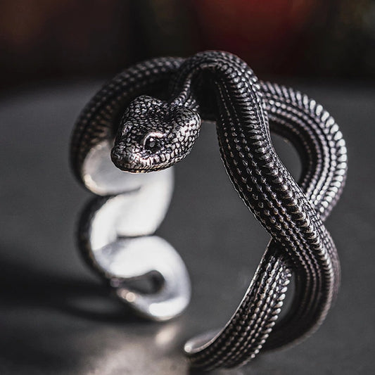 3D Snake Open Ring | Vintage Gothic Adjustable Wrap Band