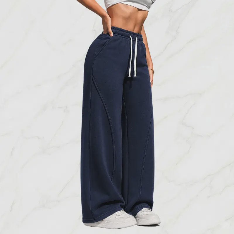 High-waisted loose wide-leg sweatpants