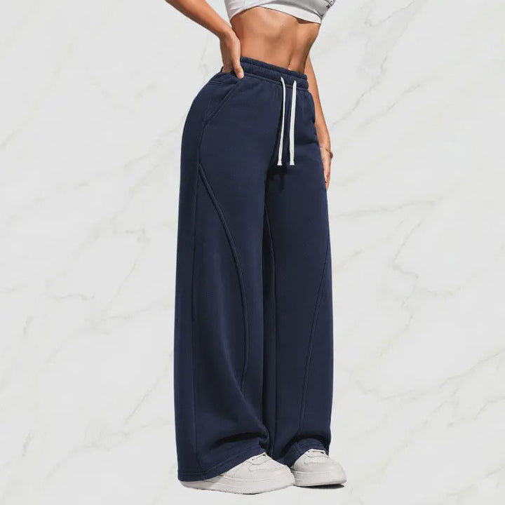 High-waisted loose wide-leg sweatpants