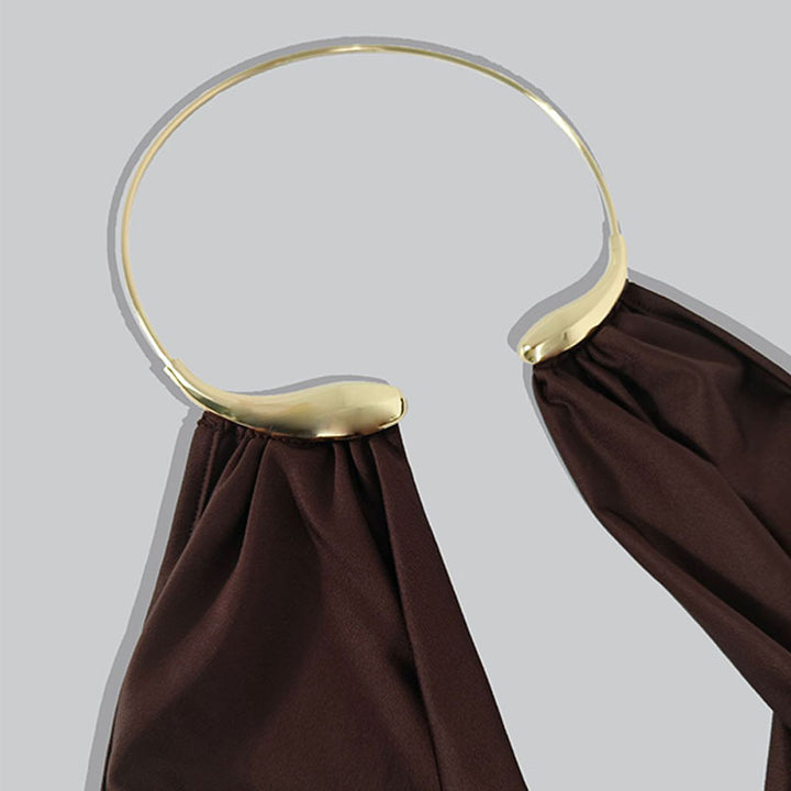 Deep-necked halter-neck bodysuit