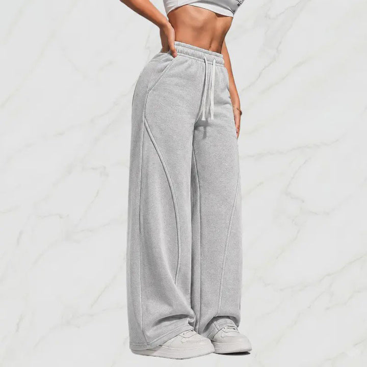High-waisted loose wide-leg sweatpants