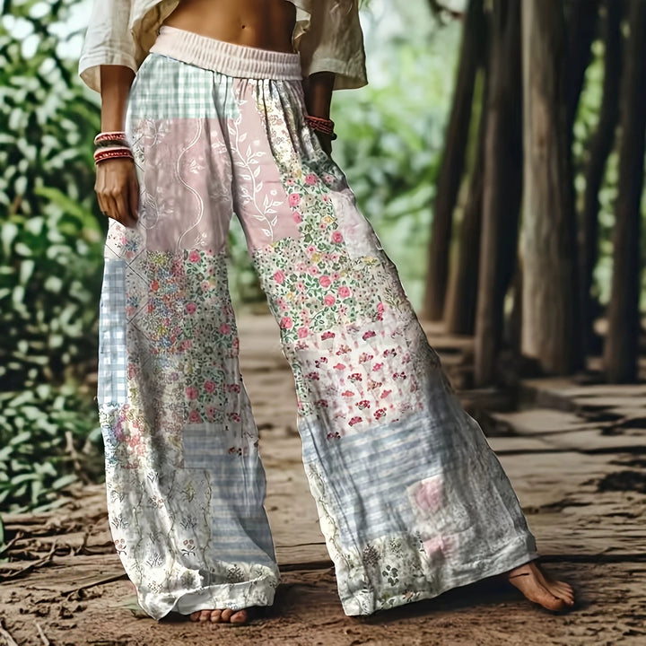 Ethnic Floral Print Palazzo Trousers