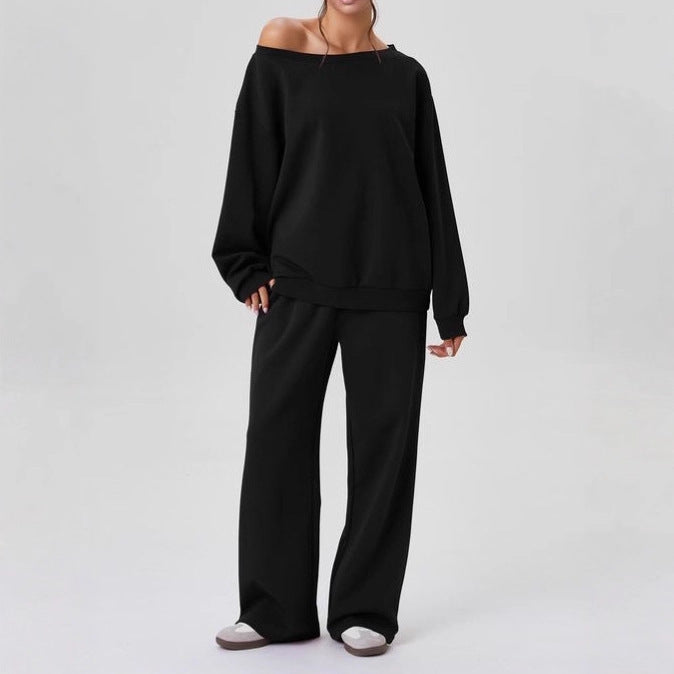 Off-shoulder sporty two-piece set
