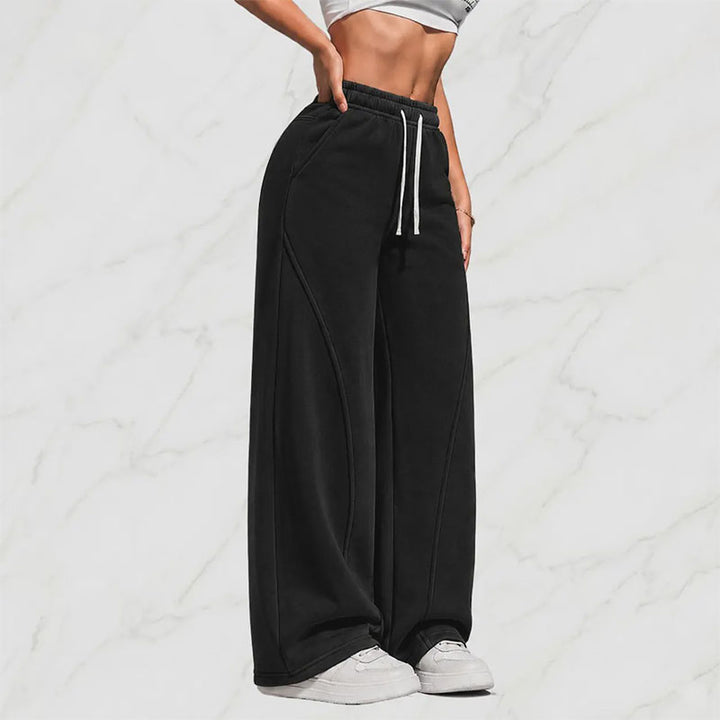 High-waisted loose wide-leg sweatpants