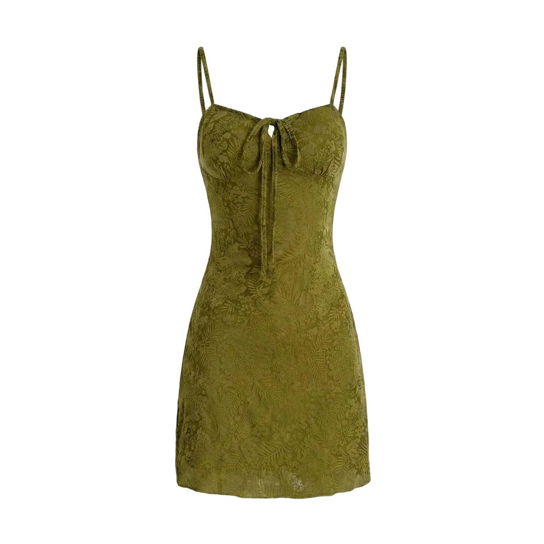 Textured Spaghetti Strap Mini Slip Dress