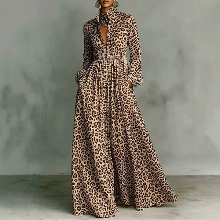 Leopard-print maxi dress