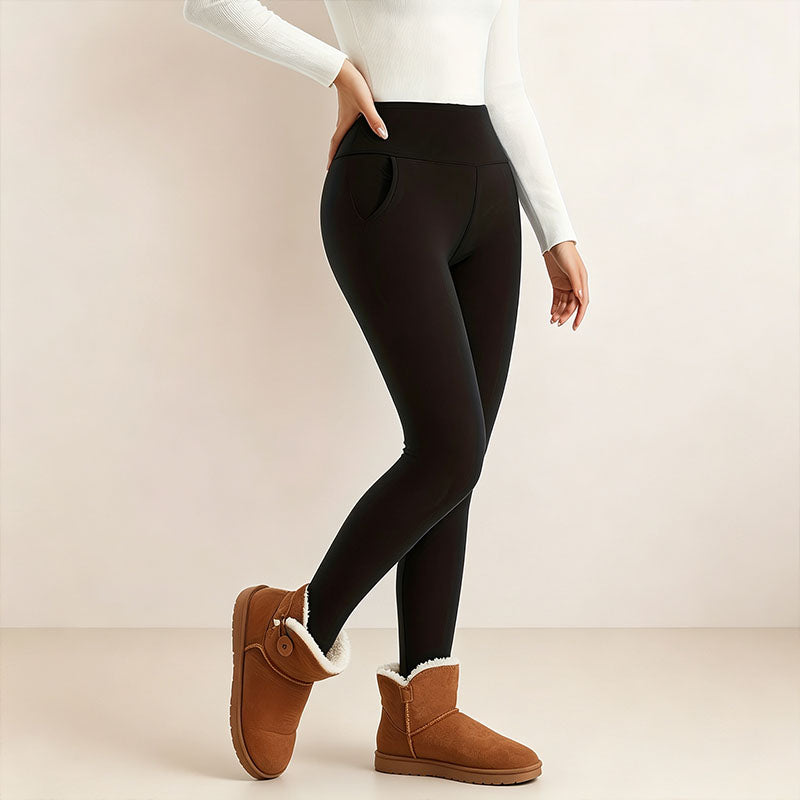 High-waisted fleece-lined leggings