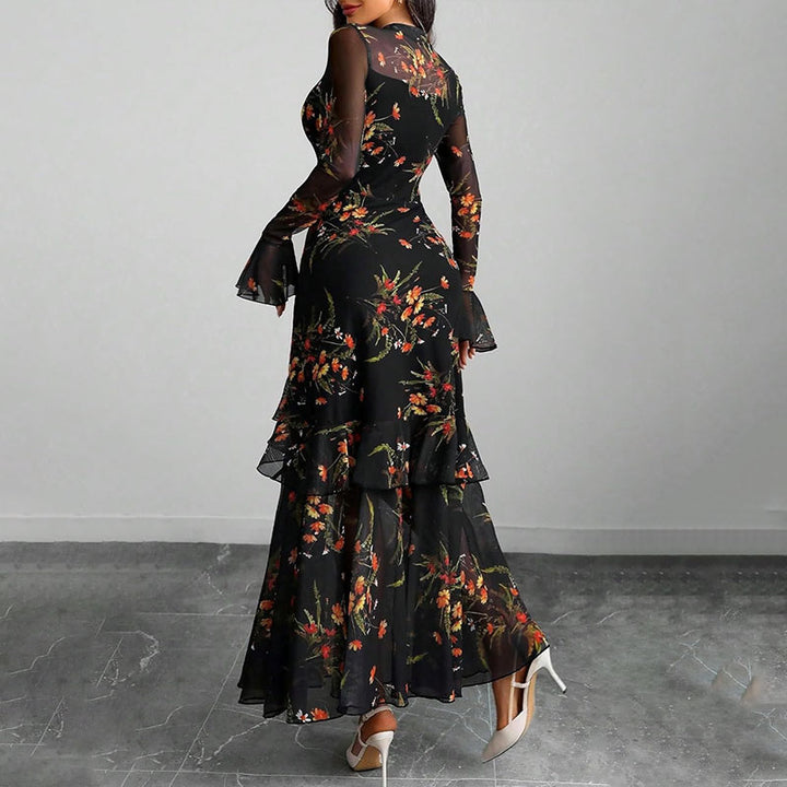 Floral Ruffle Sleeve Dress
