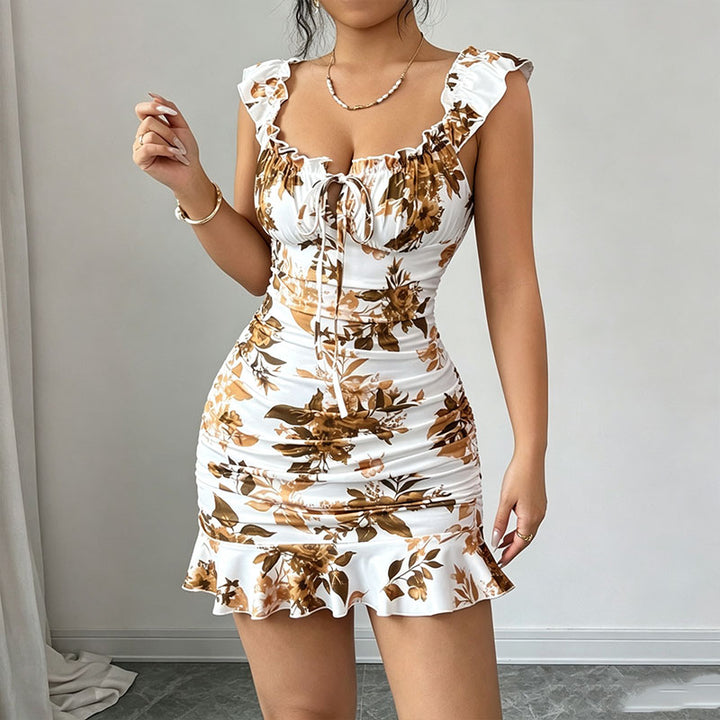 Tie-dye slim-fit mini dress