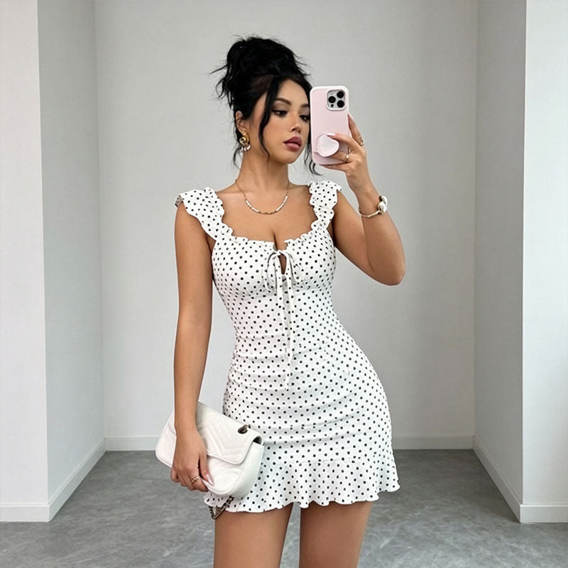 Tie-dye slim-fit mini dress