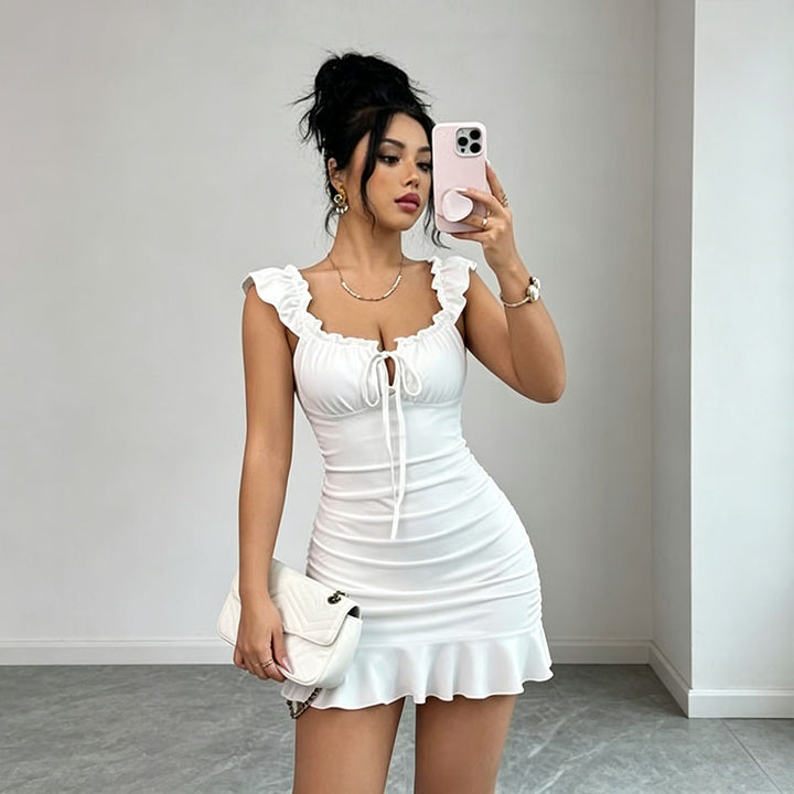 Tie-dye slim-fit mini dress
