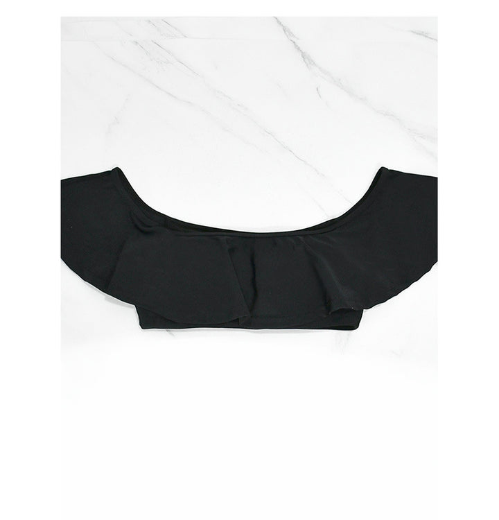 Off-Shoulder Ruffle Top &amp;amp; Strappy High-Waisted Bikini Set