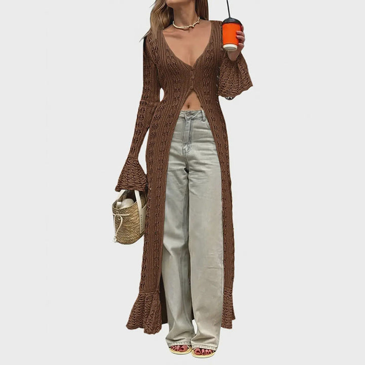 Cut-out Ruffled Flared-Sleeve Jacket