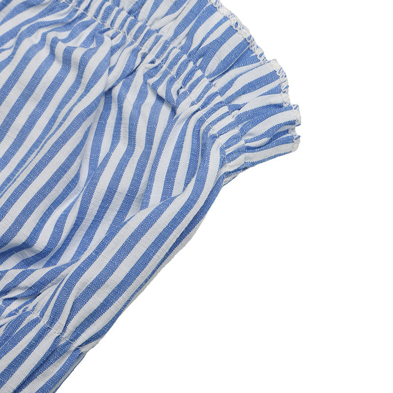 Strapless Keyhole Striped Wide-Leg Jumpsuit