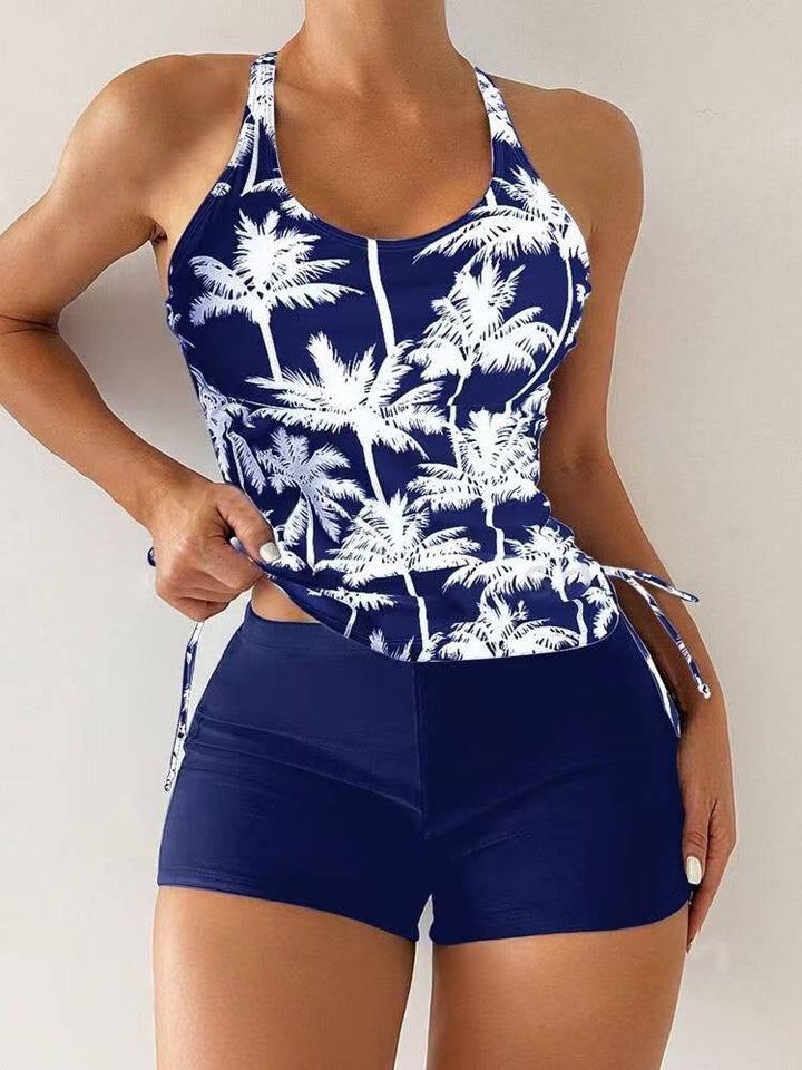 Palm Print Tankini Swim Set