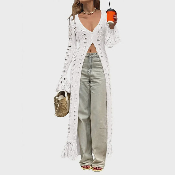 Cut-out Ruffled Flared-Sleeve Jacket