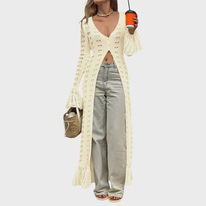 Cut-out Ruffled Flared-Sleeve Jacket