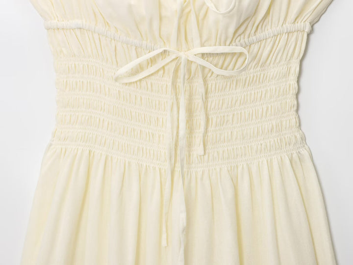 Ruffled Square Neck Tiered Midi Dress.Soft romance. Effortless flow.