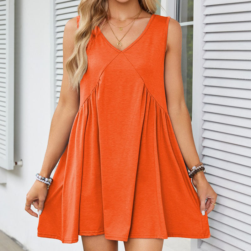 Sleeveless V-Neck Dress